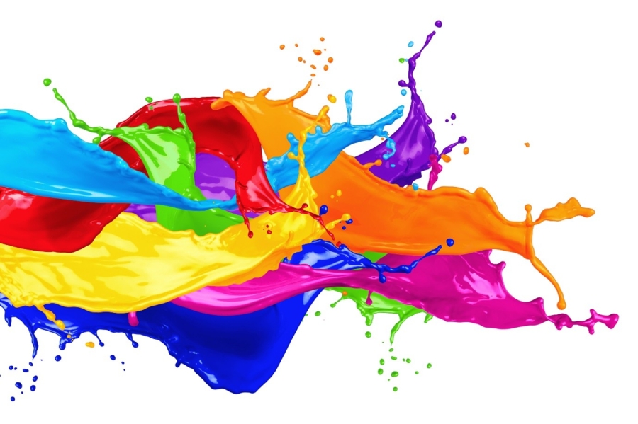Colourful splash of different colours